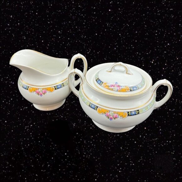 Vintage Thomas Bavaria Admiral Gold Rimmed Fine China Sugar Creamer Set - Picture 8 of 9